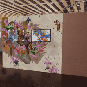 ©François Martinache - Installation vidéos - Foire d'art contemporain Art up, Lille - Animations 3D, sticker - 2014